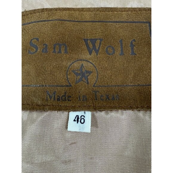 Sam Wolf John Wayne Lamb Skin Leather Western Vest Size 46 XL Made in Texas - Picture 3 of 11